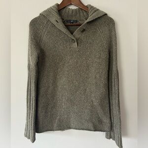 GAP Vintage Women’s Wool Blend Henley Sweater, Preloved, Size Medium, Taupe